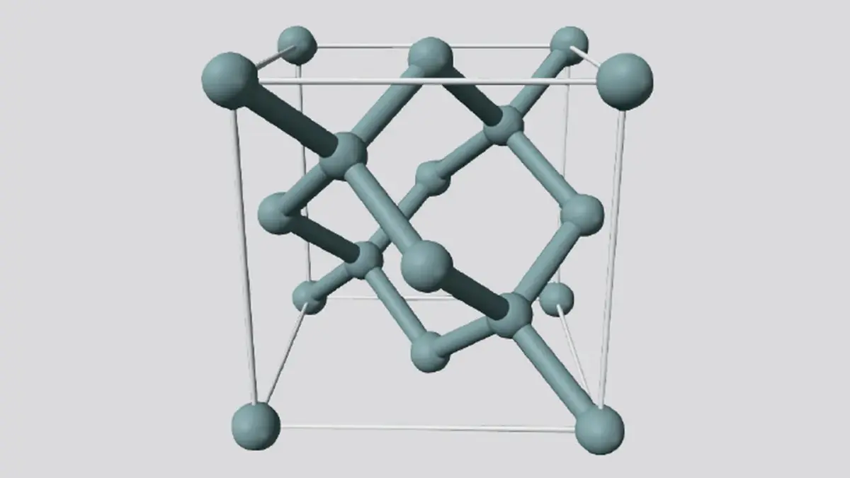 Schematic image of diamond-like crystal structure of Silicon